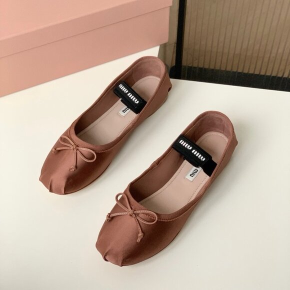 Miu Miu Women's Copper Ballet Flats - Picture 1 of 9